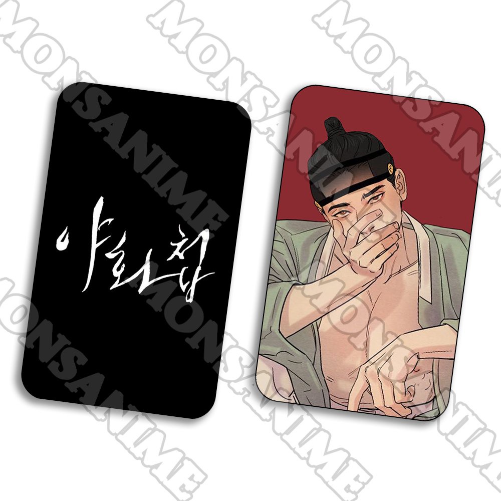 Ảnh card bo góc in hình DẠ KÝ ver CHỮ TRẮNG NỀN ĐEN BL manhua thẻ bo viền 5*8cm anime chibi 1 tấm