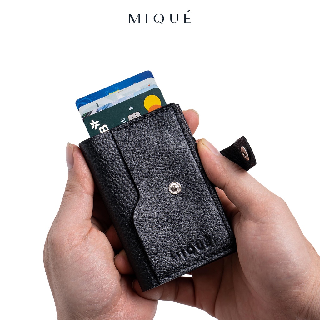 Ví da thông minh gập hai Pieces với hộp đựng thẻ đẩy