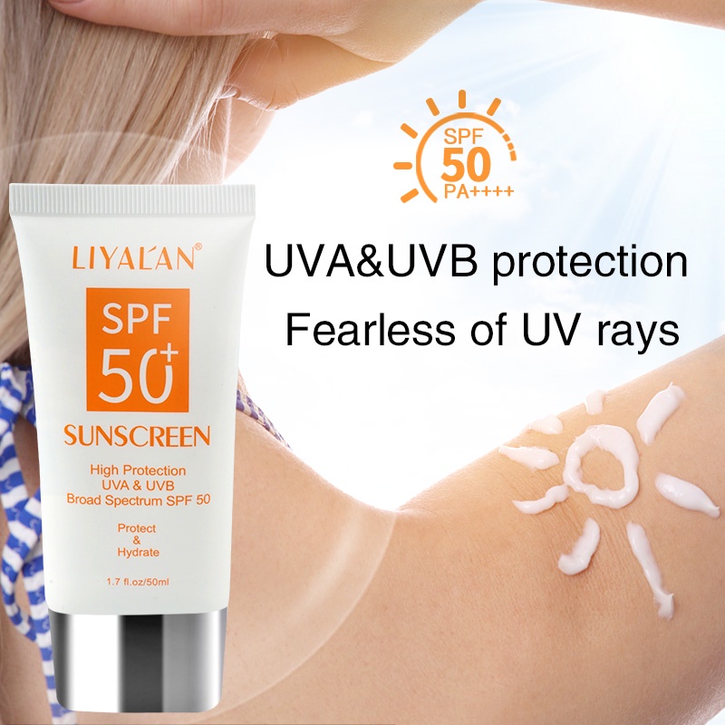 Kem chống nắng LIYALAN 50ml SPF 50+ chống thấm nước dưỡng ẩm tự nhiên cao cấp