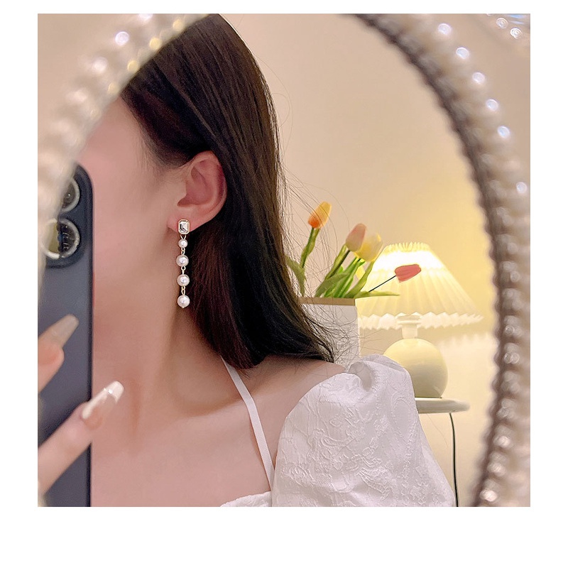 Khuyên tai Dây Trai Mặt đá sang trọng thanh lịch DAY382