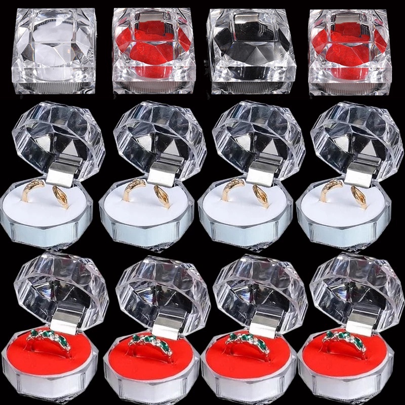 Hộp Đựng Trang Sức Mini Bằng Acrylic Trong Suốt Tiện Dụng