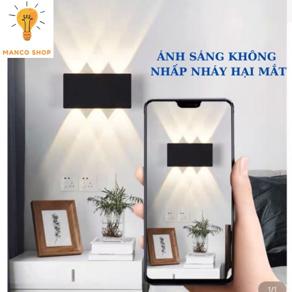 Đèn hắt tường 2 đầu trang trí gắn treo tường cầu thang ban công 2 4 6 8 10 tia kháng nước ip 65 Manco | BigBuy360 - bigbuy360.vn