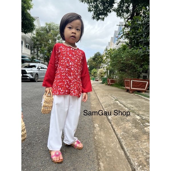 Bà Ba hoạ tiết hoa với nhiều màu sắc tươi sáng đẹp mắt cho bé Gái từ 7-30 kg