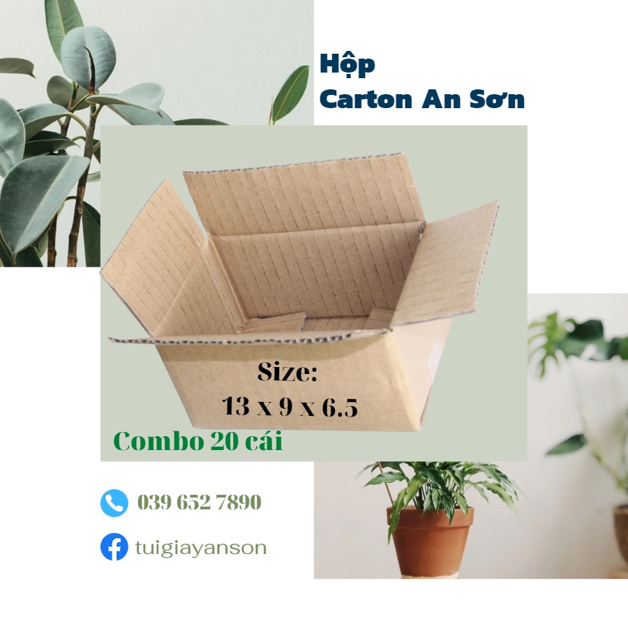 Hộp Giấy Carton Hộp Bìa Đóng Gói Hàng Kích Thước 13x9x6.5cm