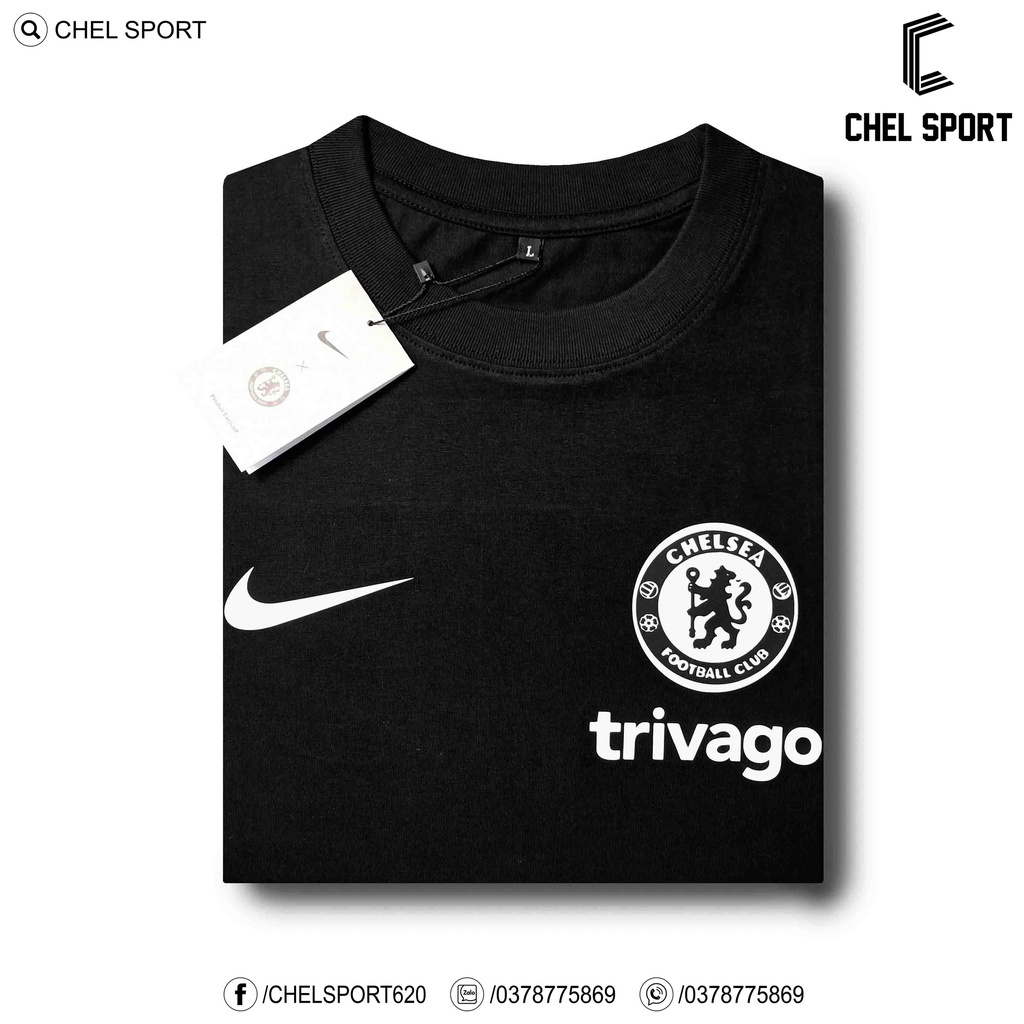 Áo thun logo thêu Chelsea 100% cotton