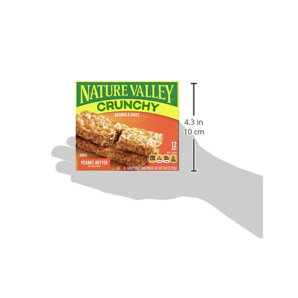 Thanh Ngũ Cốc Yến Mạch Bơ Đậu Phộng Nature Valley Peanut Butter Crunchy Granola Bars, Hộp 12 Thanh  , 253g