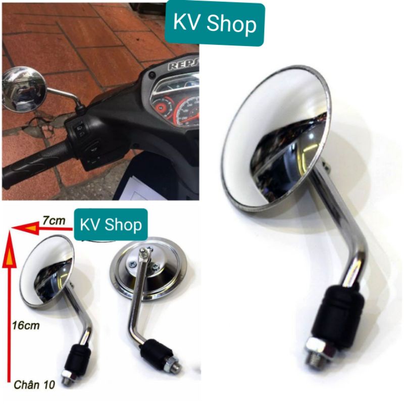Gương Tròn Cầu Lồi Xe Máy Đường Kính 7cm Góc Rộng Quan Sát Tốt