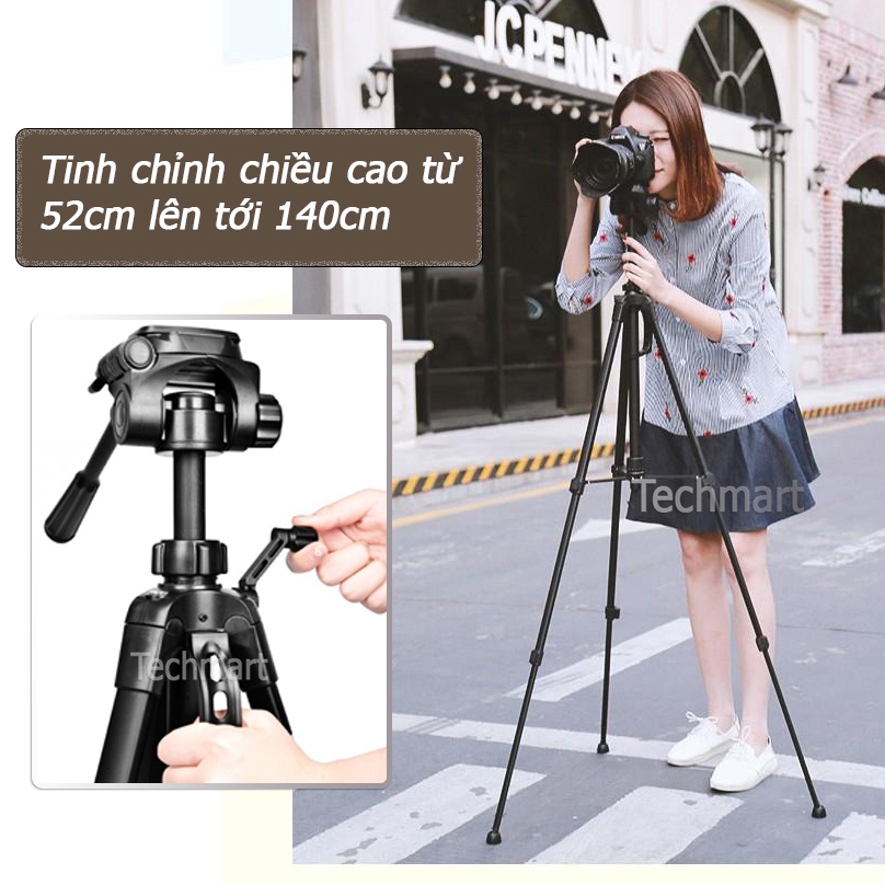 Chân máy ảnh Tripod điện thoại máy quay phim Weifeng WT 3520 hàng chính hãng tặng kèm kẹp điện thoại