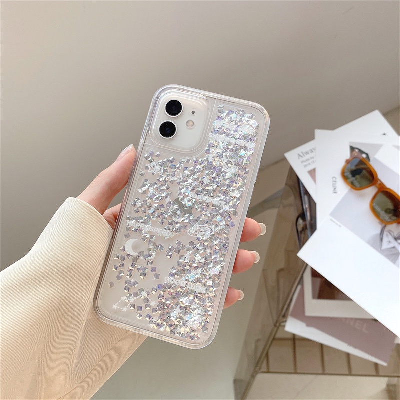 Ốp Điện Thoại Tpu Kim Cương Chảy Đầy Sao Lấp Lánh Cho iPhone 14 13 12 11 Pro Max XR X XS