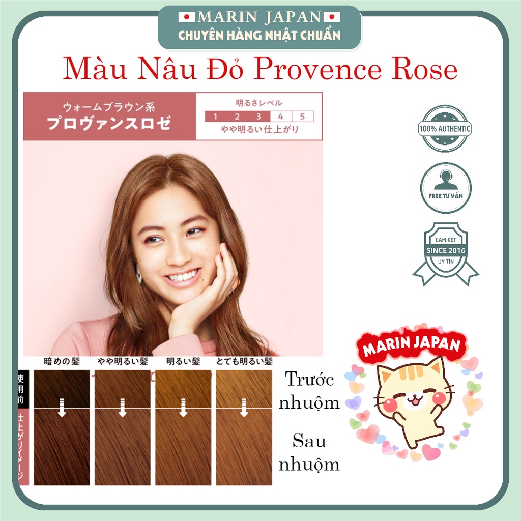 Nhuộm tóc màu nâu đỏ Provence Rose dạng bọt của Kao Liese Prettia Nhật Bản màu số 1