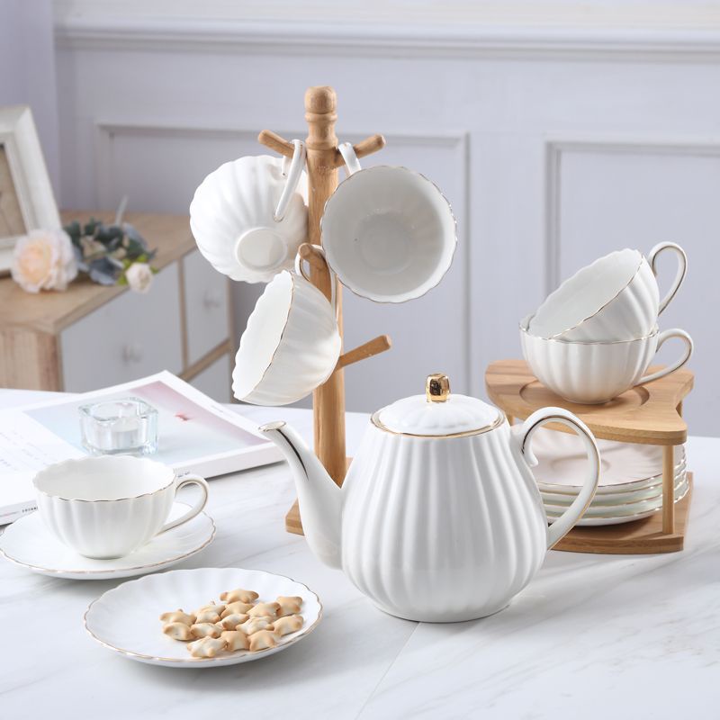 Coffee Cup Set European Style Tea Set Household Ceramic Flower Tea Cup British Afternoon Tea Set Tea