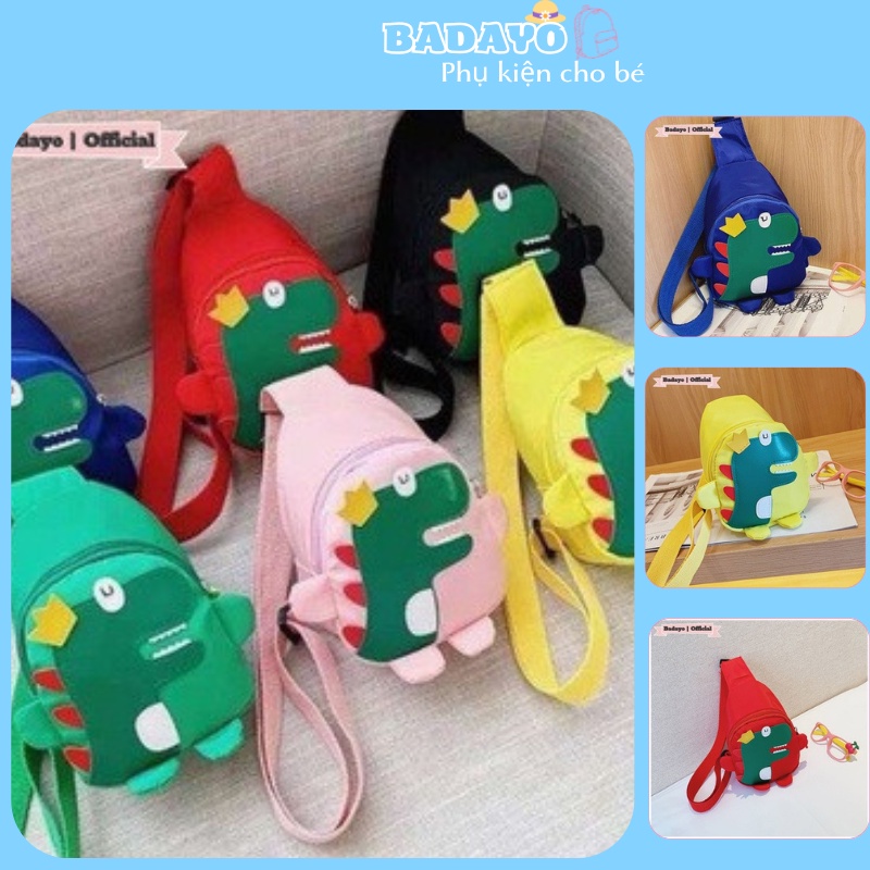 Túi Đeo Chéo cho bé trai gái Khủng Long xanh thời trang trẻ em BADAYO SL228