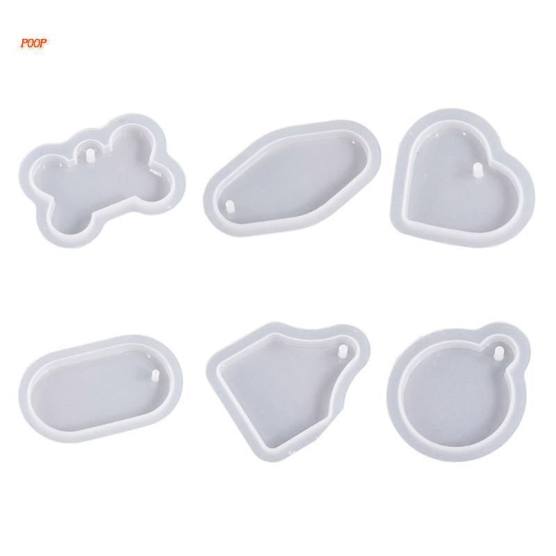 Khuôn Silicone Làm Mặt Dây Chuyền Hình Oval / Quạt / Tròn Độc Đáo