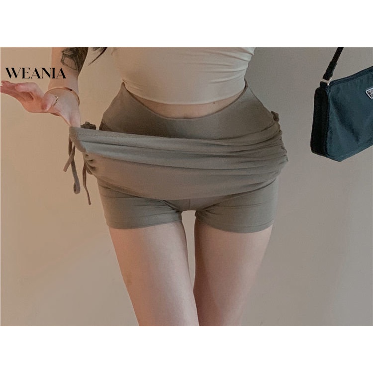 Weania Váy Ngắn Ôm Dáng Dây Rút Bên Hông Gợi Cảm Phong Cách Hàn Quốc Cho Nữ (