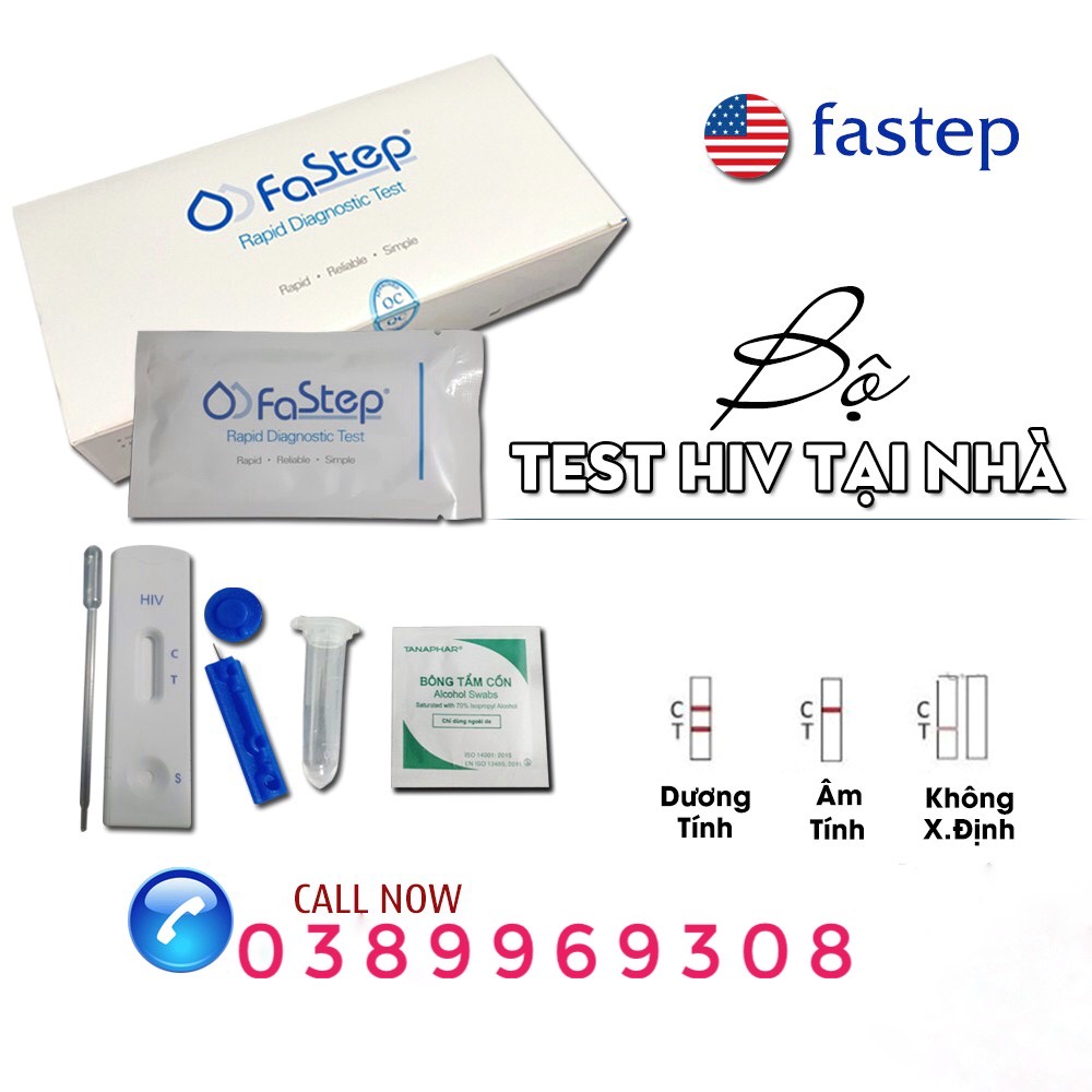 ❤️[CHE TÊN] [COMBO 10 BỘ] Que Thử Test Thử Nhanh xét nghiệm HIV Tại Nhà HIV RAPID TEST FASTEP Chính Xác 99,9% của Mỹ