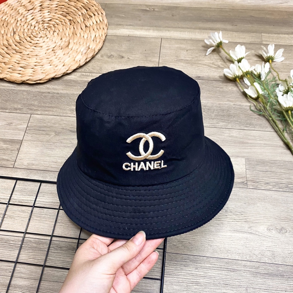 Mũ nón tai bèo vành cụp đen nhiều mẫu phối chữ thêu xinh xắn trẻ trung - NN5