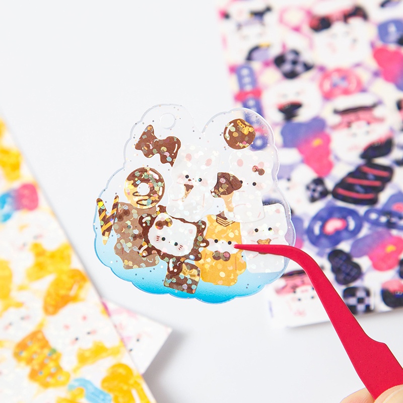 Hộp 66 Miếng Dán Trong Suốt Lấp Lánh Trang Trí Thủ Công DIY