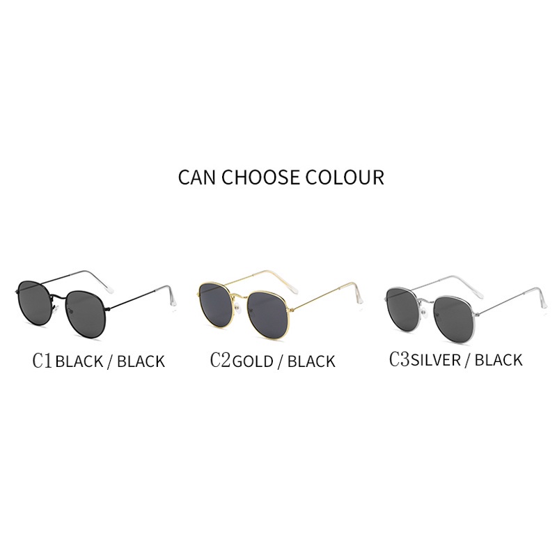 Kính Mát Phân Cực Gọng Tròn Bằng Kim Loại Phong Cách Cổ Điển Thời Trang Cho Nam Và Nữ