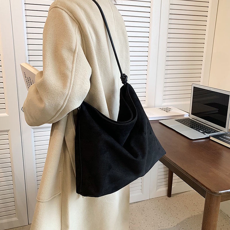 Túi Xách JASMIN NOIR Da Lộn Đeo Chéo Thời Trang Dành Cho Nữ