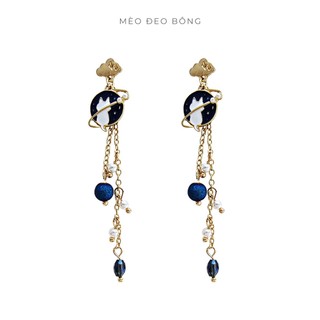 Bông tai nữ Mèo thiên hà xanh mây vàng