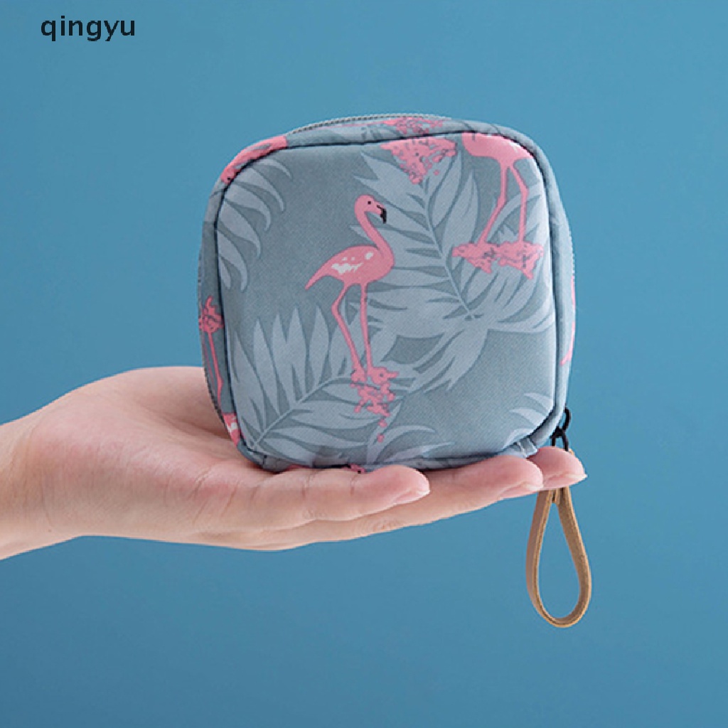 Túi Đựng Mỹ Phẩm Du Lịch Mini Màu Trơn Hình Hồng Hạc / Xương Rồng