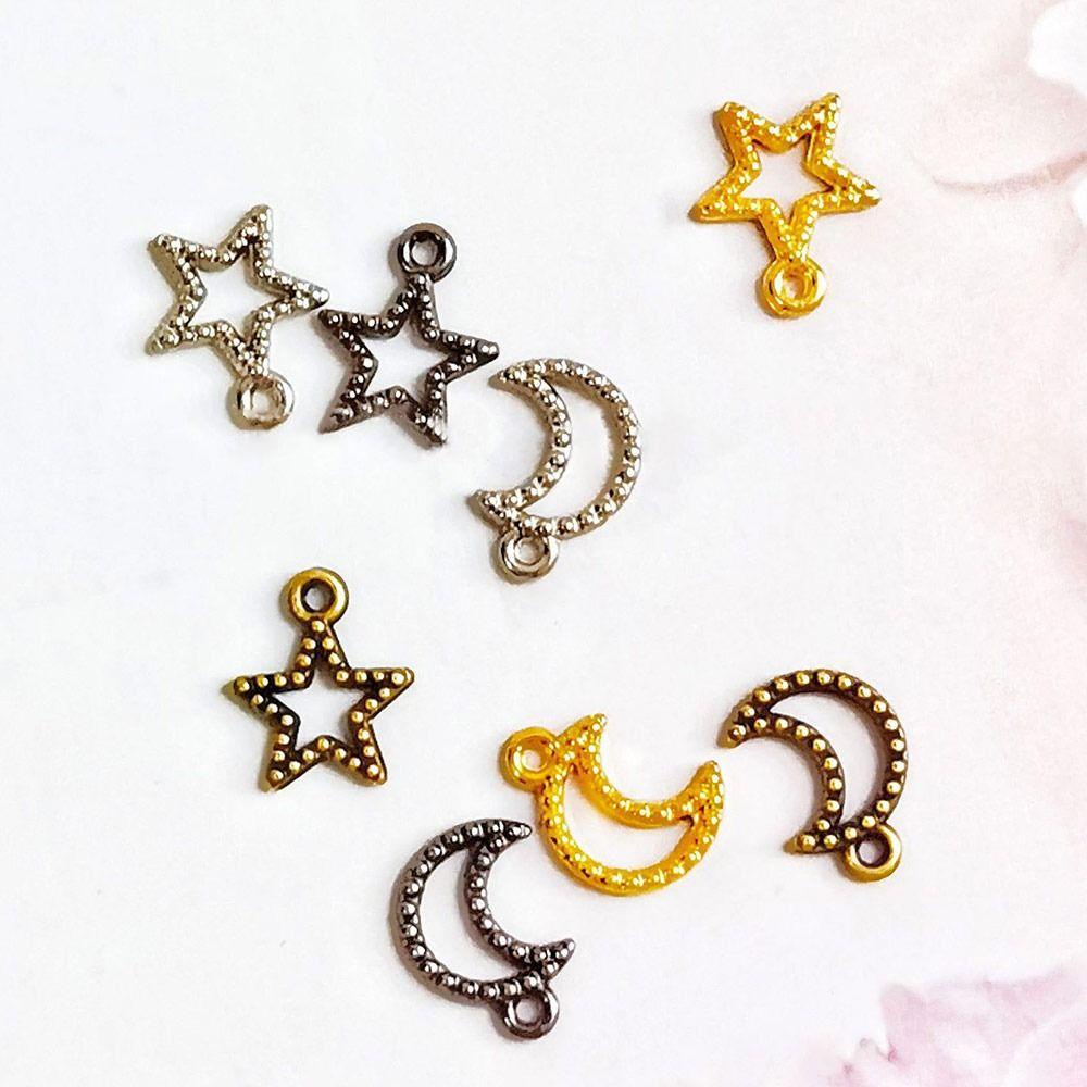 Set 20 Nút Mini Hình Ngôi Sao / Mặt Trăng Làm Vòng Tay / Vòng cổ / Túi Xách