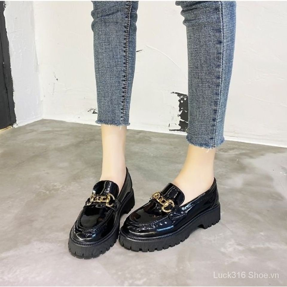 Giày Lười Bằng Da Thật Đế Dày Mềm Mại Phong Cách Anh Quốc Cổ Điển Thời Trang Xuân Thu 2022 Cho Nữ