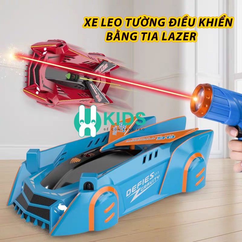 Đồ chơi xe ô tô leo tường điều khiển từ xa bằng lazer - tia hồng ngoại kèm pin sạc cho bé