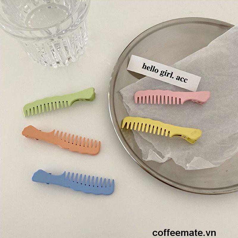 【coffeemate】⚡ Kẹp tóc hình chiếc lược màu sắc ngọt ngào dễ thương phong cách Hàn Quốc dành cho nữ