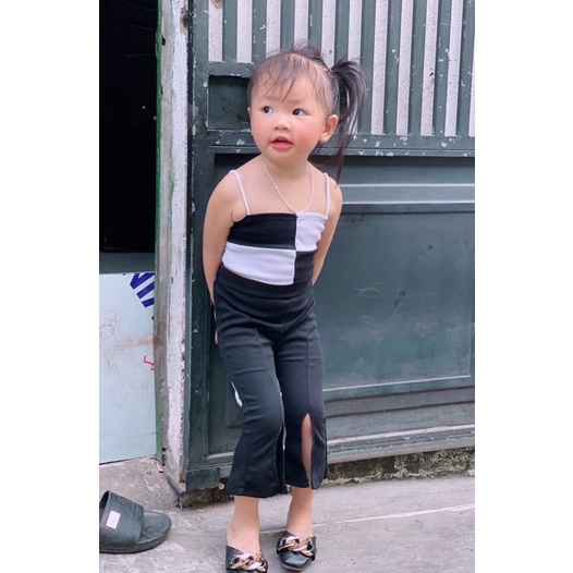 Set Áo 2 Dây Phối Quần Loe Xẻ Tà Thời Trang Bé Từ 7-30kg