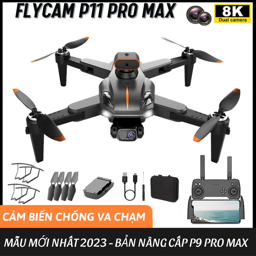 Play cam camera full HD siêu nét P11 PRO, Flycam mini tốt hơn flycam f11s pro 4k, Pin cực trâu cho thời gian bay 30p