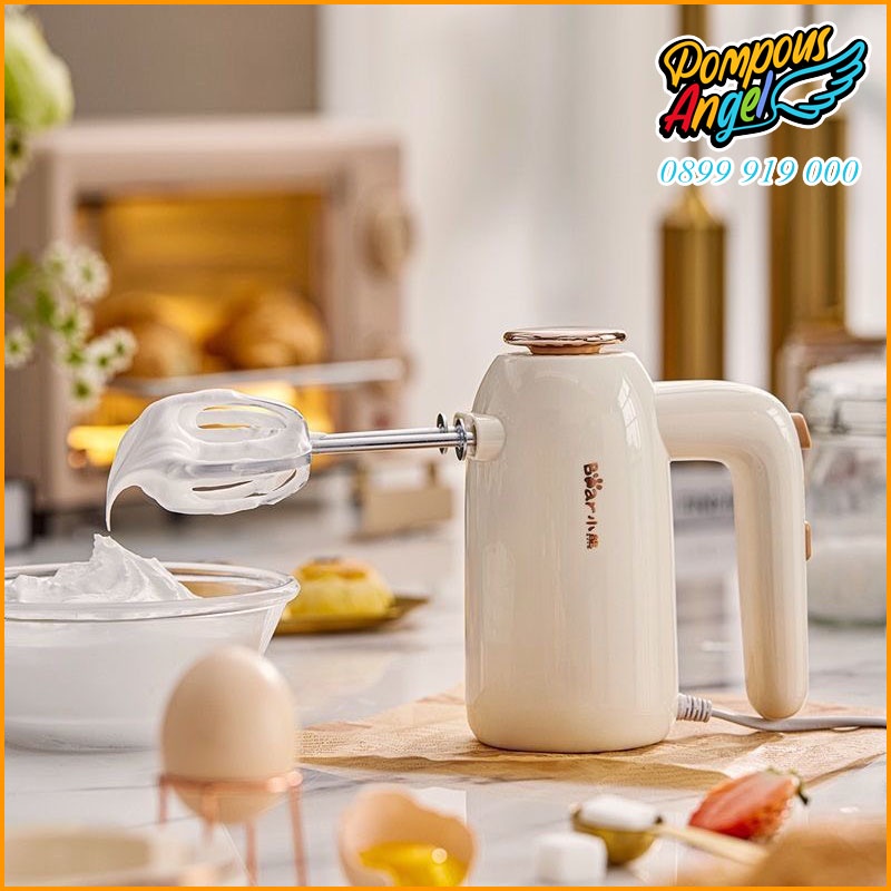 Máy đánh trứng cầm tay 5 tốc độ mẫu mới BEAR DDQ-C02N1 màu trắng kem bảo hành 12 tháng