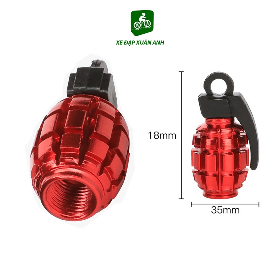 Nắp Van Xe Máy Hình Lựu Đạn Nhôm