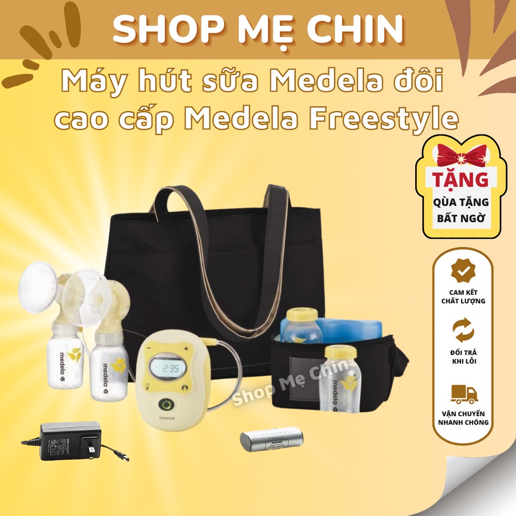 Máy hút sữa Medela đôi cao cấp Medela Freestyle khẩu Mỹ, phụ kiện chính hãng New Seal 100%