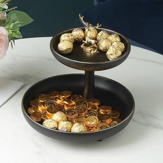 Cakestand, khay bánh, hoa quả, chất liệu thủy tinh, tay cầm vàng tinh tế, khay 2 hoặc 3 tầng, dễ tháo nắp