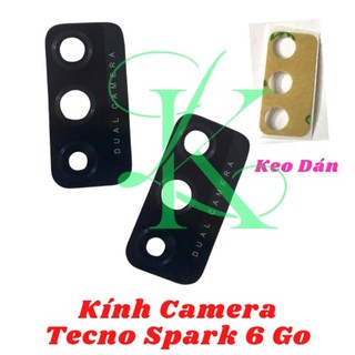 Mặt kính camera Tecno Spark 6 Go sẵn keo dán