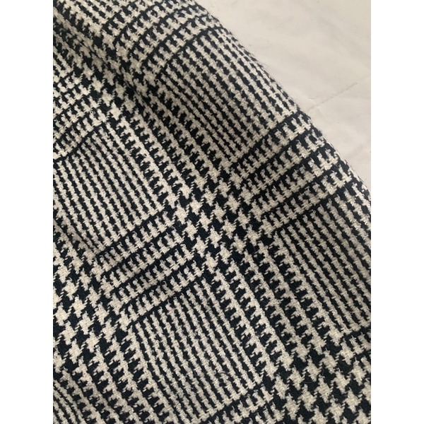 Chân váy bút chì V826 form ngắn caro phối răng sói xẻ gấu 1 bên chất dạ dày dặn 2hand Nhật si tuyển ảnh thật