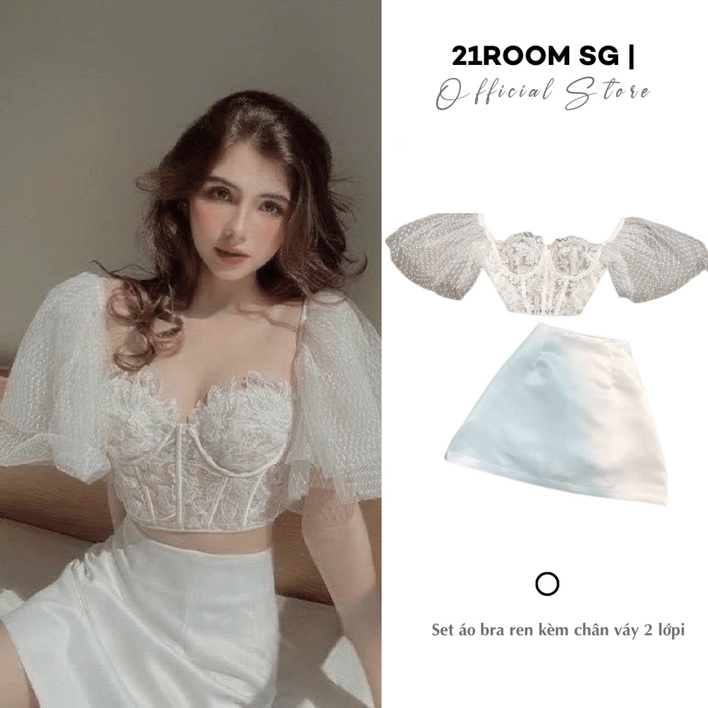 [Có Lót Ngực] Set Áo Ren Kiểu Corset Chân Váy 2 Lớp Siêu Đẹp, Thời Trang Nữ Sexy Đi Quẩy D56