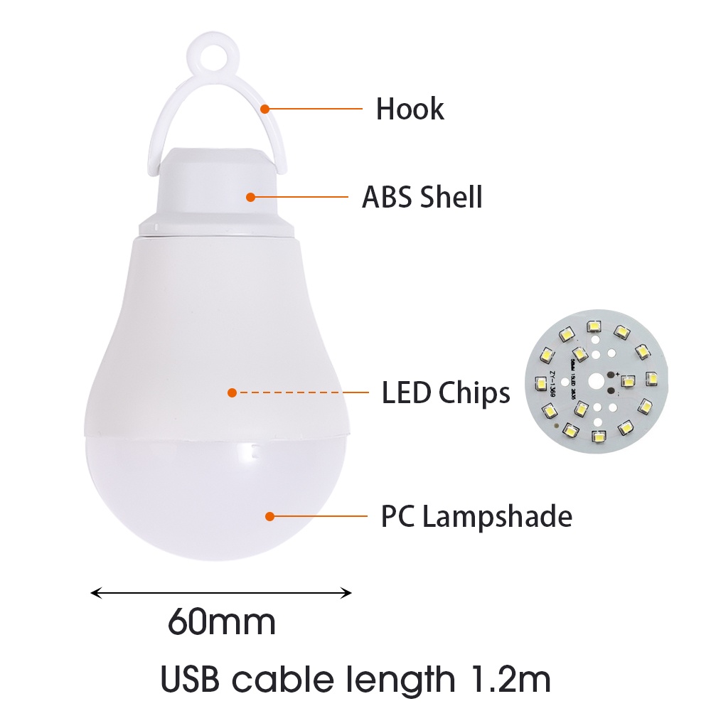 Bóng Đèn LED USB 5W Tiết Kiệm Năng Lượng Có Thể Điều Chỉnh Độ Sáng Tiện Dụng