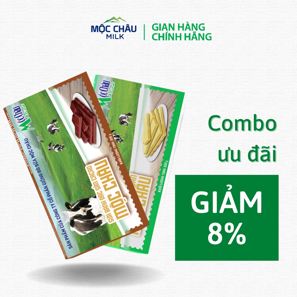 Bánh Sữa Cô Đặc Nguyên Chất Mộc Châu Milk - 200g (14 chiếc)