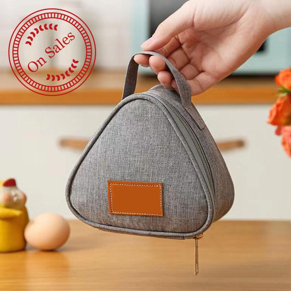 Túi Giữ Nhiệt Đựng Cơm Trưa Hình Tam Giác Chất Liệu Nhôm Dày Dặn Phong Cách Nhật Bản I8U3