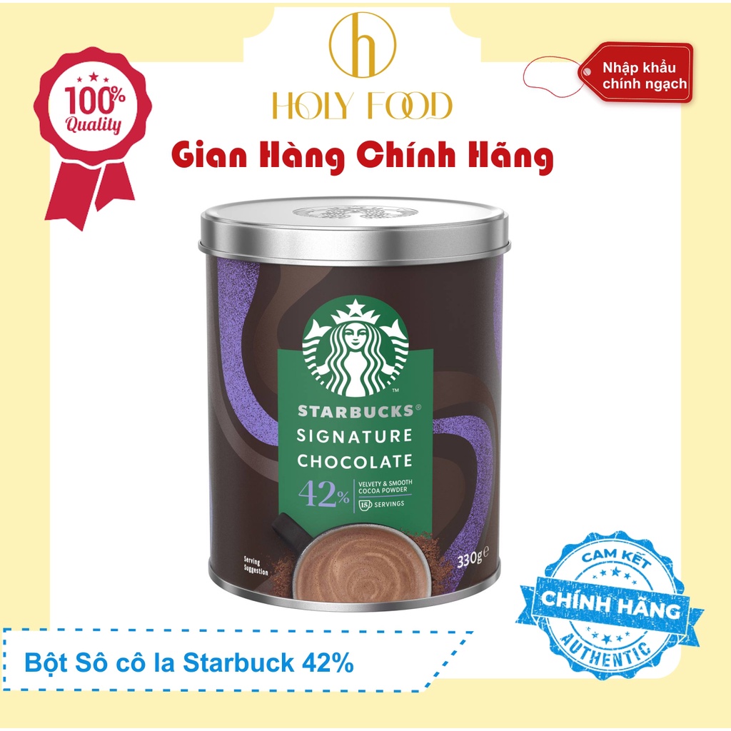 Date 07 2023  Bột Sô cô la Starbuck 42% 330G