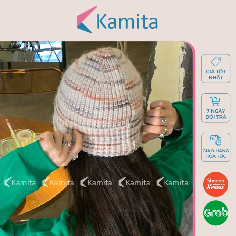 Mũ Len Dệt Kim Thêu Hình Con Vịt KAMITA Thời Trang Hàn Quốc, Nón Len Beanie Dài Đẹp Unisex Cao Cấp Vintage Mùa Đông ML05