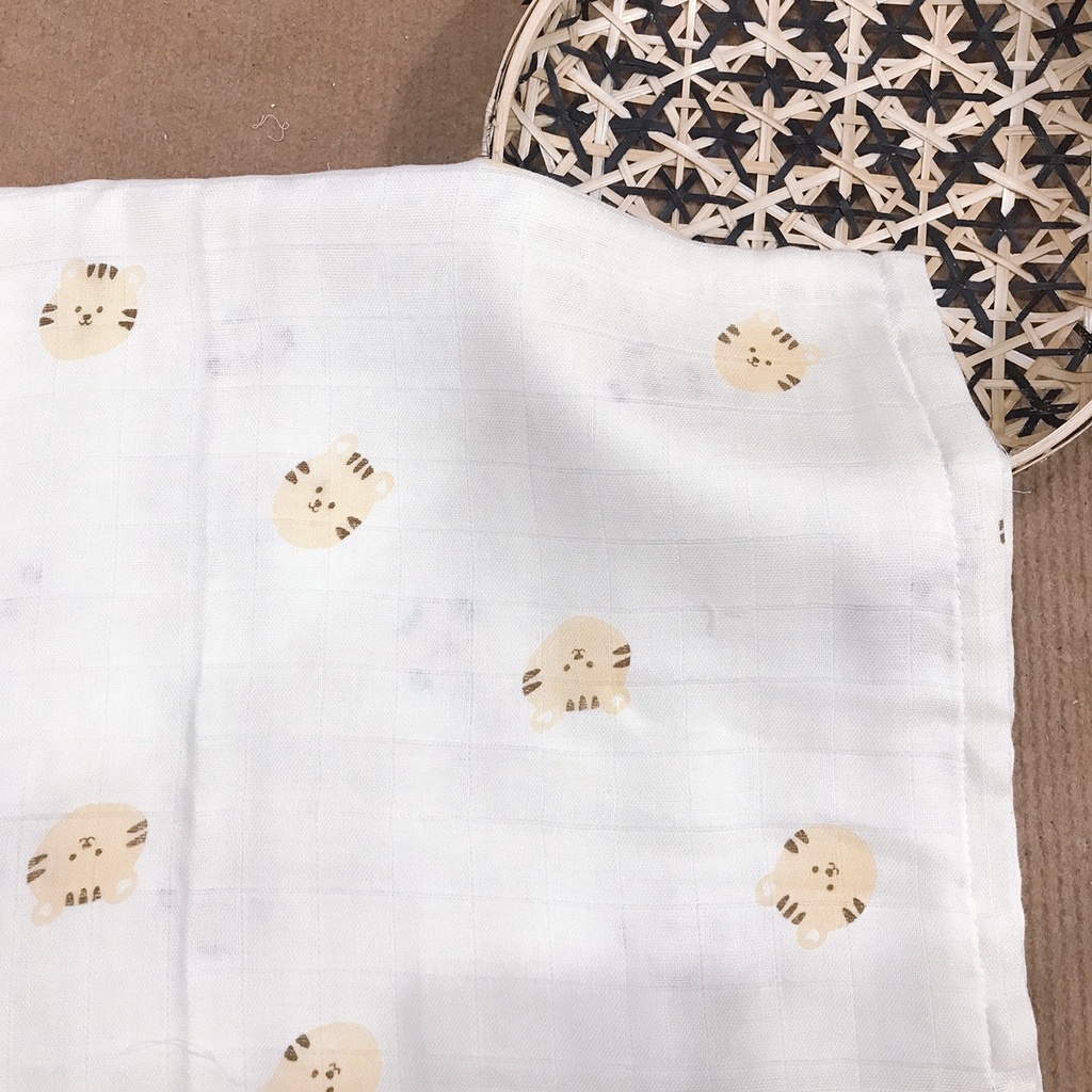 khăn tắm sợi tre gấu - hổ vàng da năng cho sơ sinh