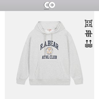  Áo hoodie unisex nam nữ SPAO in hình gấu vải siêu mịn dày dặn - Màu xám