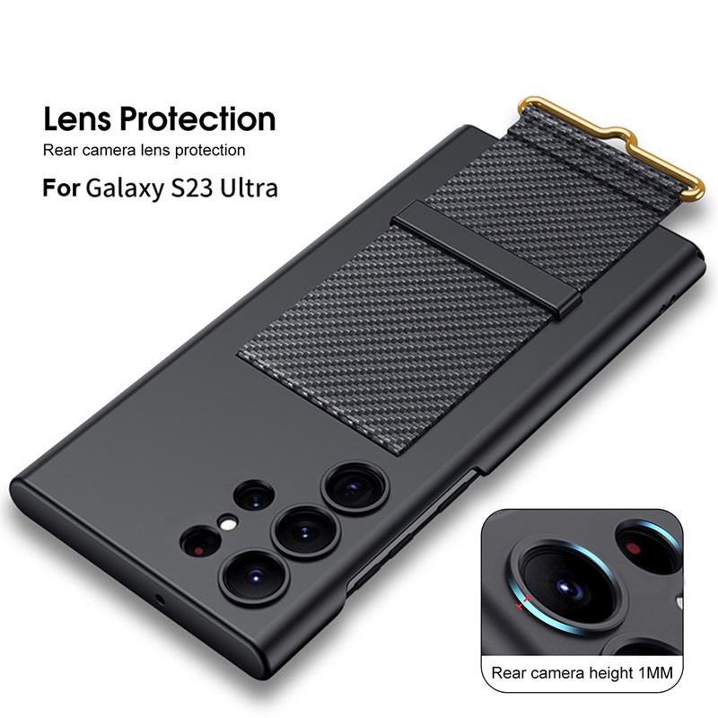 Ốp Điện Thoại Bằng Da Có Dây Vòng Tay Cho Samsung Galaxy S23 / S23 Plus / S23 Ultra