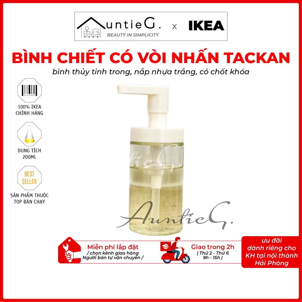 Lọ đựng xà phòng, kem dưỡng da spa TACKAN IKEA