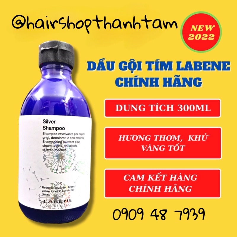 🌾Best Seller🎋Dầu gội tím GIỮ MÀU & KHỬ VÀNG cho tóc bạch kim Silver Shampoo LABENE (Mẫu mới 2020)