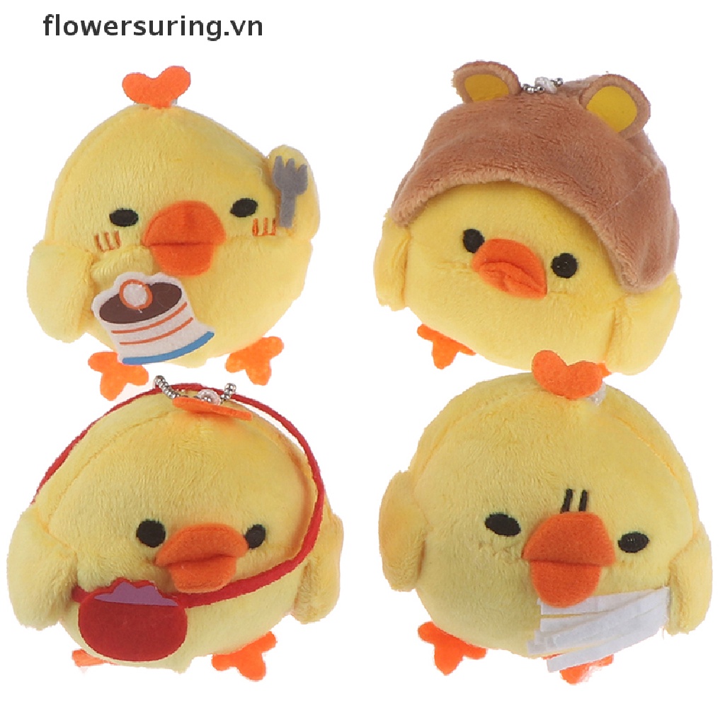 1 Búp Bê Nhồi Bông Hình Gà Con Có Móc Khóa