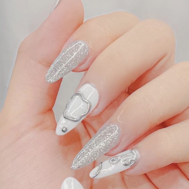 Nailbox nhũ flash vẽ tráng gương bạc